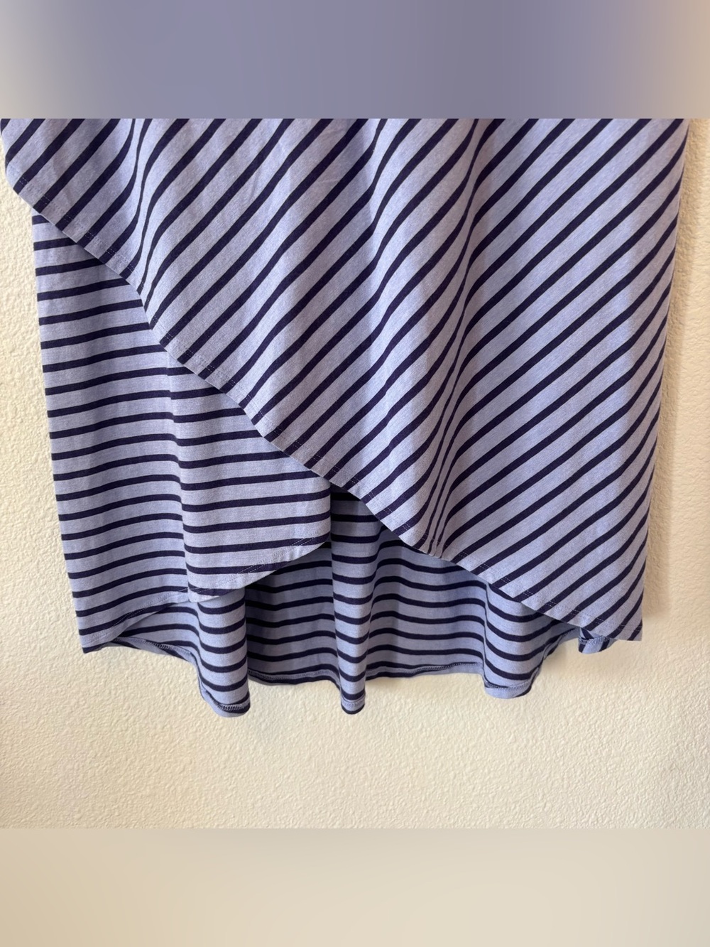 Soft Surroundings Sarina Striped Tank Dress Large Pima Cotton High Low Tulip Hem - Picture 8 of 10